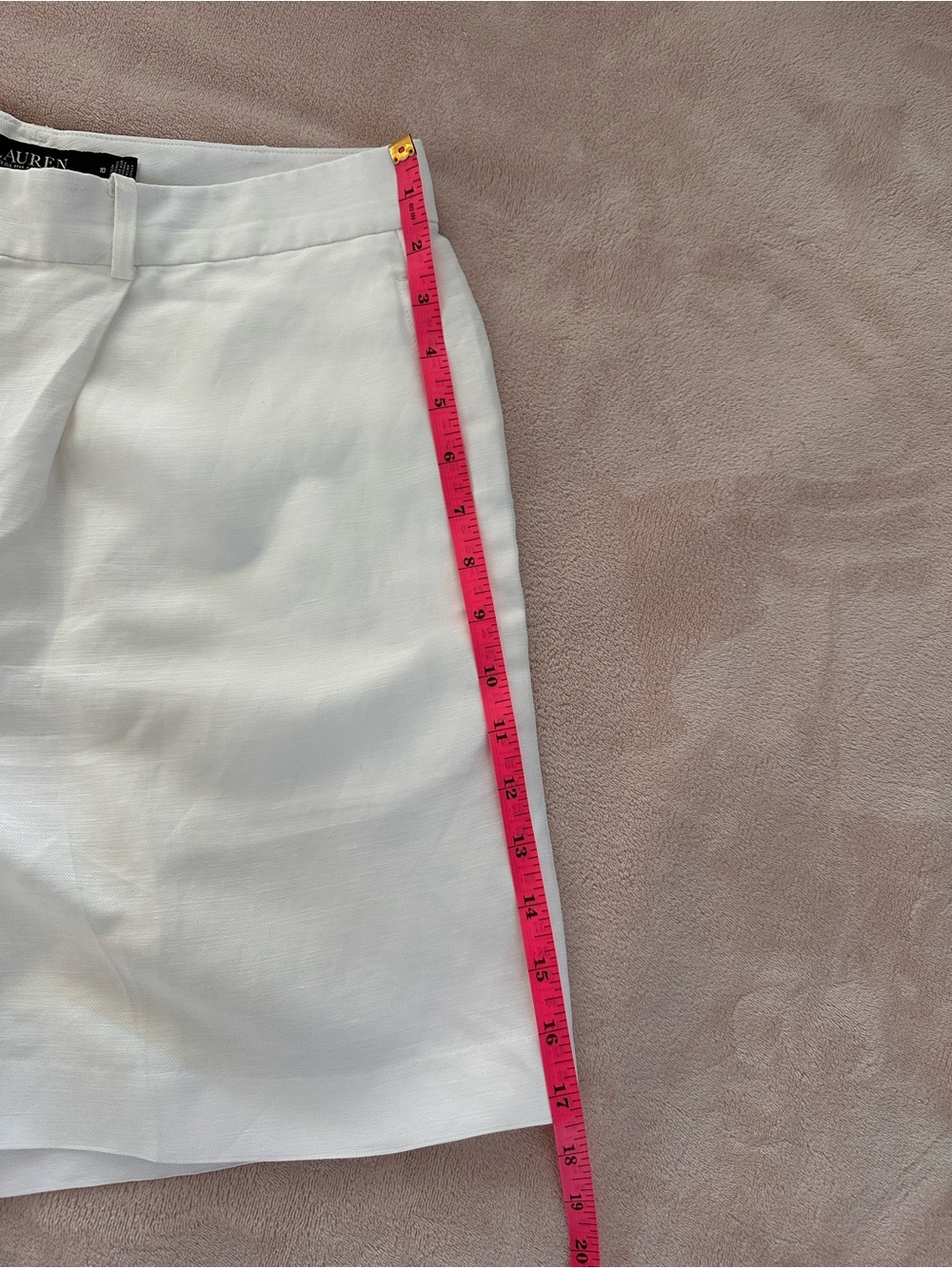 Lauren Ralph Lauren Pleated High-Rise Linen Blend Twill Shorts Size 10 NWOT - Picture 3 of 6